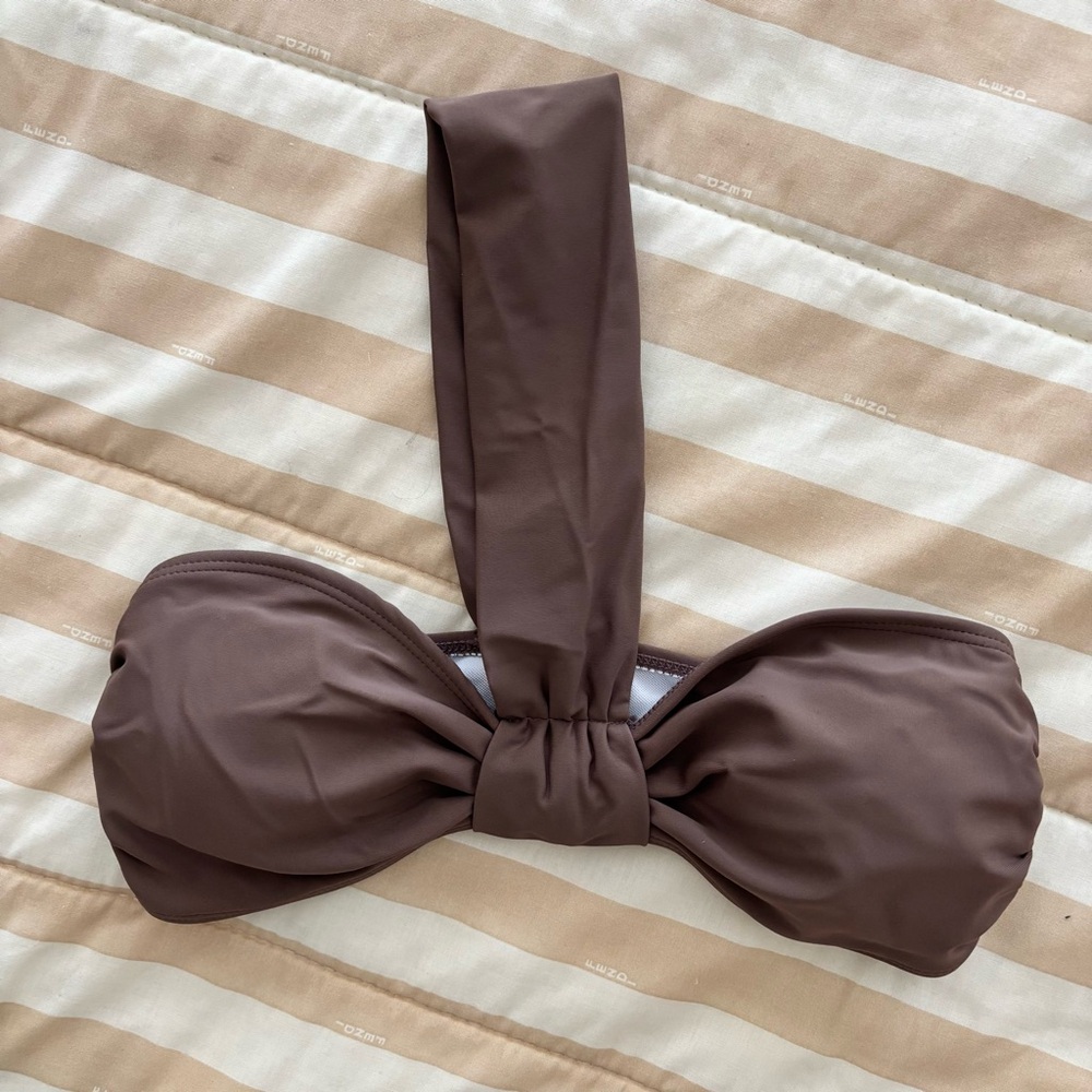 Elegant Brown Bow bikini top